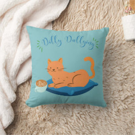 Cojín Decorativo Dilly Dallying Naranja Cat
