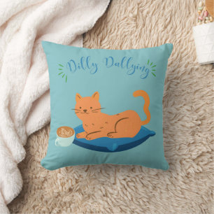 Cojín Decorativo Dilly Dallying Naranja Cat