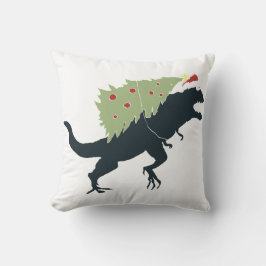 Cojín Decorativo Dino de Navidad Divertida y Festiva