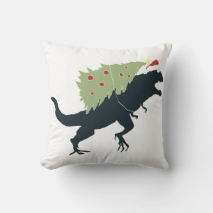 Cojín Decorativo Dino de Navidad Divertida y Festiva