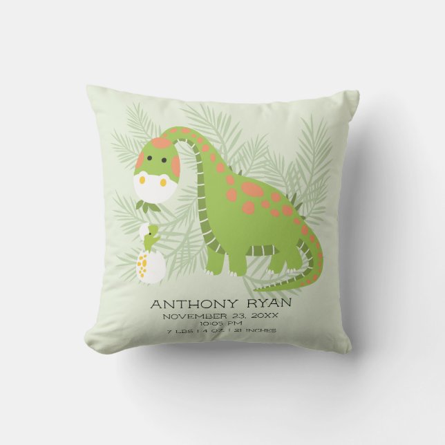 Cojín Decorativo Dino Love Baby Boys Nacimientos Pillow (Anverso)