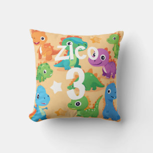 Cojín decorativo DinoBirthday personalizado para n