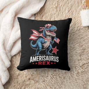 Cojín Decorativo Dinosaur 4 de julio Amerisaurus T Rex Divertido