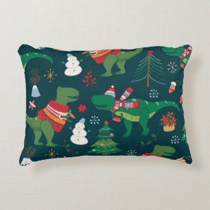 Cojín Decorativo Dinosaur T-Rex: Navidades Año Nuevo.