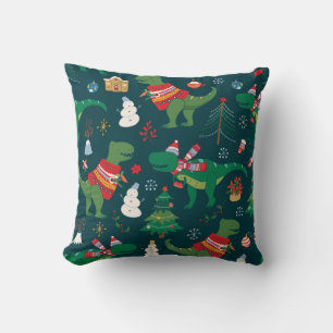 Cojín Decorativo Dinosaur T-Rex: Navidades Año Nuevo.