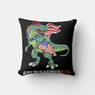 Cojín Decorativo Dinosaurio 4 de julio Amerisaurus T Rex Independen