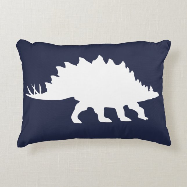 Cojín Decorativo Dinosaurio blanco Stegosaurus Silhouette (Anverso)