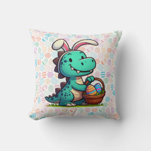 Cojín Decorativo Dinosaurio conejito de Pascua lindo