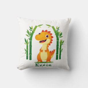 Cojín Decorativo Dinosaurio de dibujos animados adorable en una exu