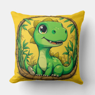 Cojín Decorativo Dinosaurio de dibujos animados coloridos