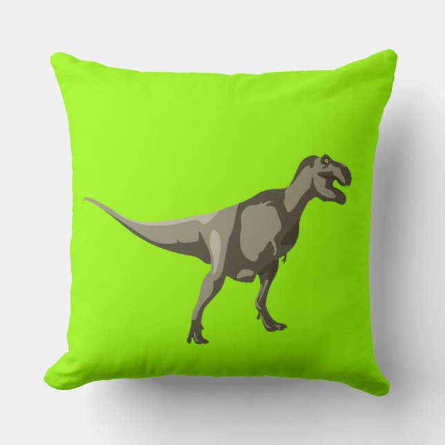 Cojín Decorativo Dinosaurio de T-rex, diseño de Dino (Anverso)