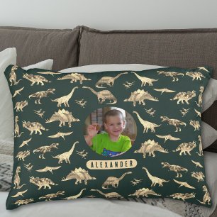 Cojín Decorativo Dinosaurio Foto y Nombre Personalizados para Niños