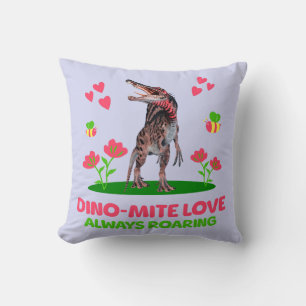 Cojín Decorativo Dinosaurio lindo para el día de San Valentín para