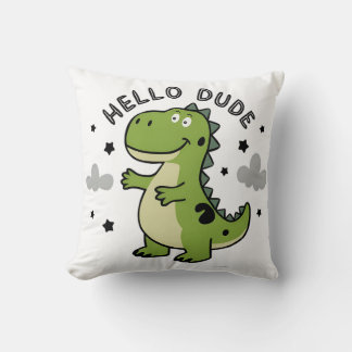 Cojín Decorativo Dinosaurio lindo para niños | Hola amigo