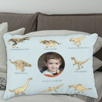 Dinosaurio Personalizado Foto y Nombre Niño Azul