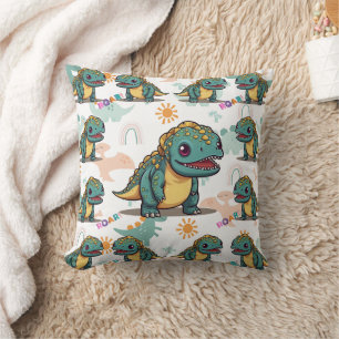 Cojín Decorativo Dinosaurio Xenotarsosauro Cute Kawaii