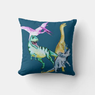 Cojín Decorativo Dinosaurios Acuarela Niños