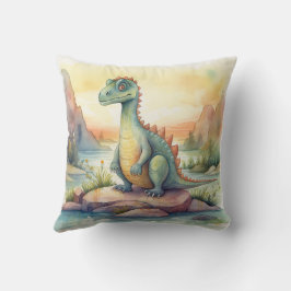 Cojín Decorativo Dinosaurios acuarelas para una habitación infantil