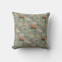 Cojín Decorativo Dinosaurios camuflados y volcanes