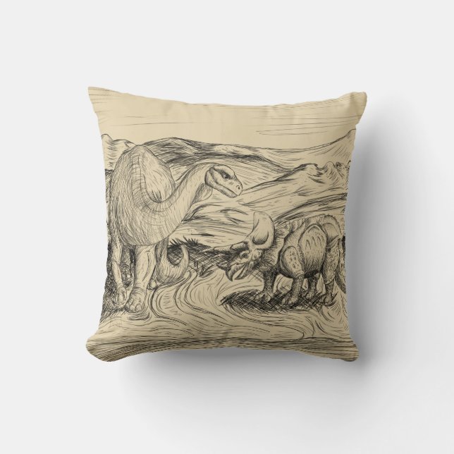 Cojín Decorativo Dinosaurios clásicos (Anverso)