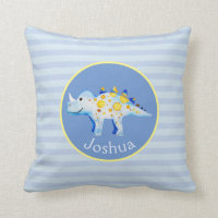 Dinosaurios de color azul y niños con nombre