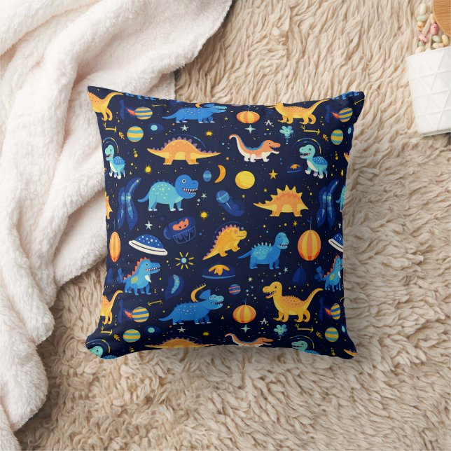 Cojín Decorativo Dinosaurios espaciales | Astronauta Cute Dino Kids (Manta)