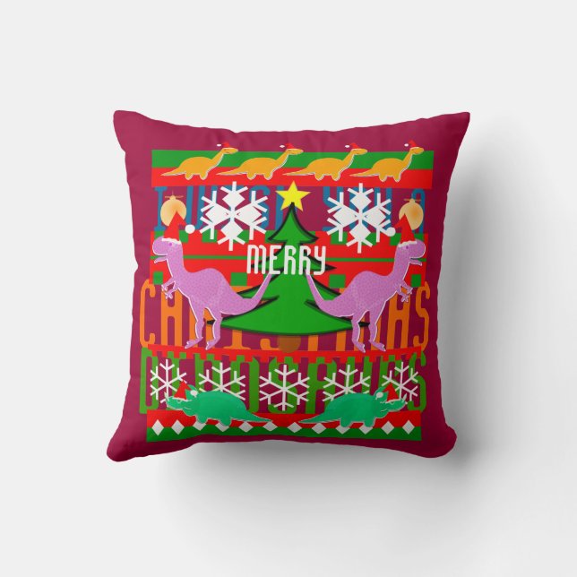 Cojin Decorativo Dinosaurios feos del dibujo animado del modelo del Zazzle.es
