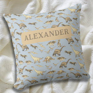 Cojín Decorativo Dinosaurios Lindos Personalizados Azul