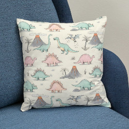 Cojín Decorativo Dinosaurios vacíos en tierra jurásica