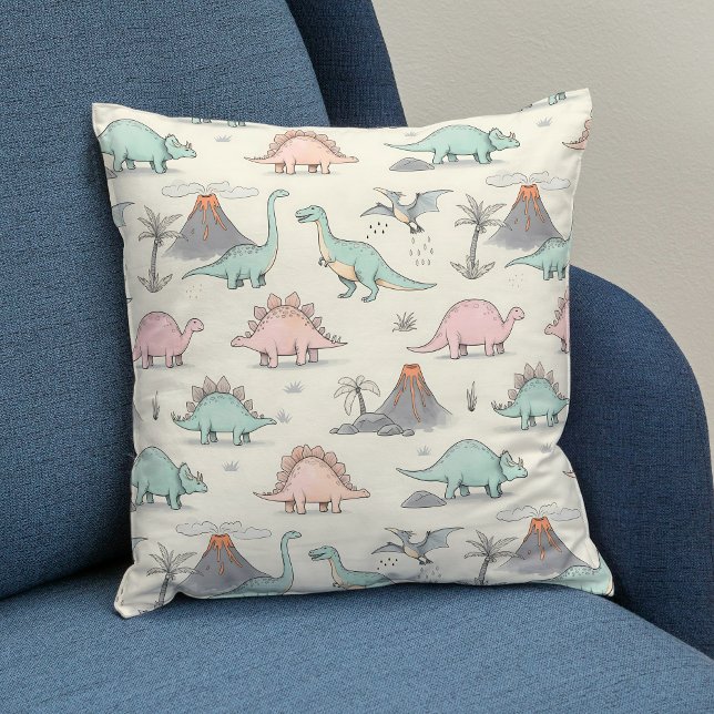 Cojín Decorativo Dinosaurios vacíos en tierra jurásica (Subido por el creador)