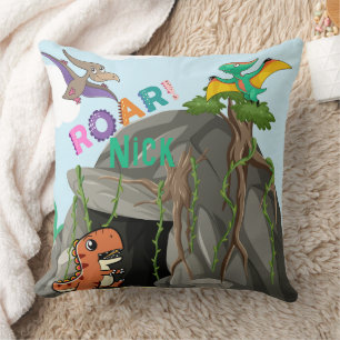 Cojín Decorativo Dinosaurios y amigos personalizados