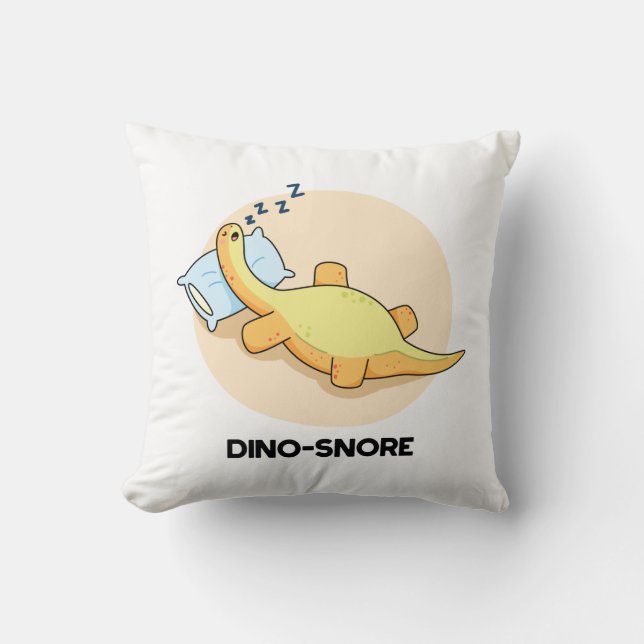 Cojín Decorativo Dinosnore Funny Sleeping Dinosaur Pun (Anverso)