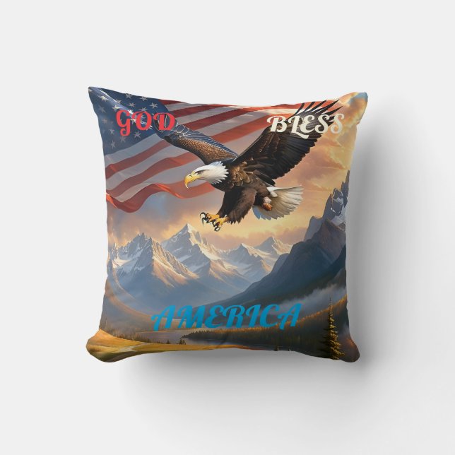 COJÍN DECORATIVO DIOS BENDIGA A ESTADOS UNIDOS (Anverso)