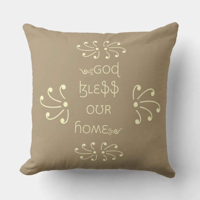 Cojín Decorativo Dios bendiga nuestro hogar (Anverso)