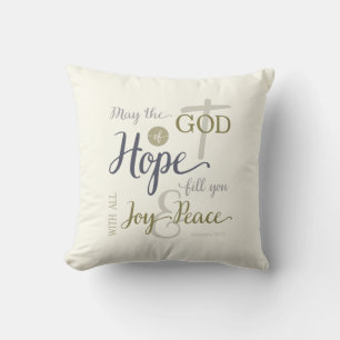 Cojín Decorativo Dios de Esperanza te Llene de Alegría y Paz