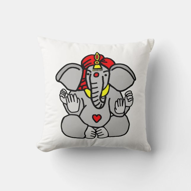 Cojín Decorativo Dios del elefante hindú Señor Ganesh Pillow (Anverso)