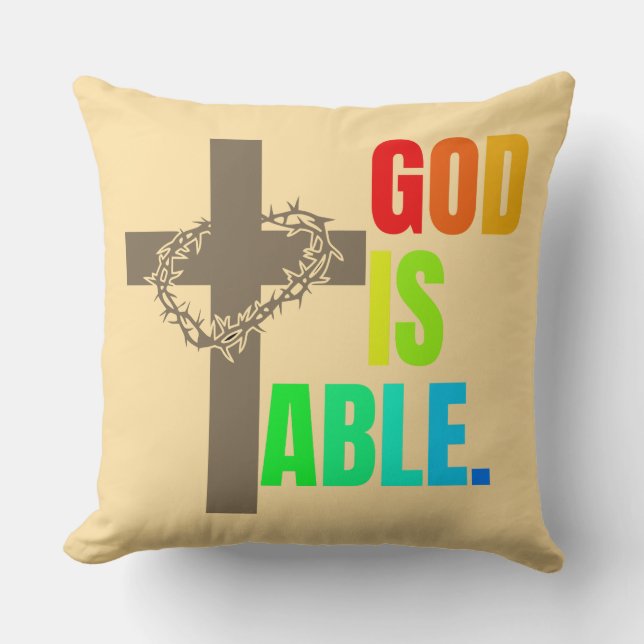 COJÍN DECORATIVO DIOS ES CAPAZ. (Anverso)