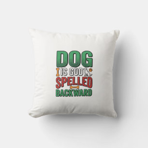 Cojín Decorativo Dios es Perro Deletreado al Revés Vintage Amante d