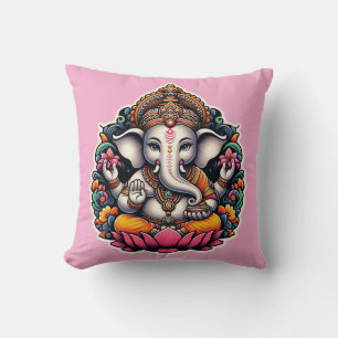 Cojín Decorativo Dios hindú Ganesh / Ganesha Pillow con diseño Om