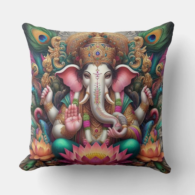 Cojín Decorativo Dios hindú Señor Ganesh / Ganesha Pillow (Anverso)
