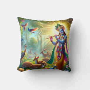 Cojín Decorativo Dios hindú Señor Krishna Pillow con el diseño Om e