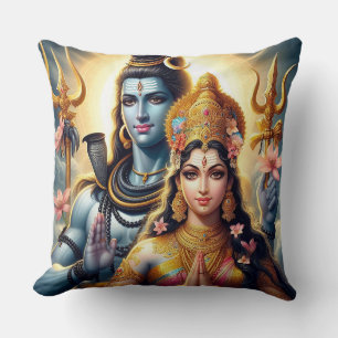 Cojín Decorativo Dios hindú y diosa Shiva y Parvati Pillow