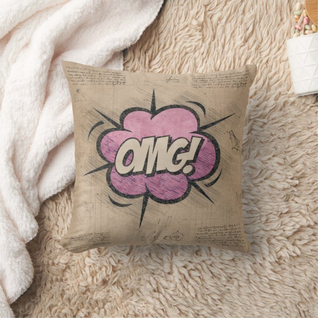 Cojín Decorativo ¡Dios mío! Historieta vintage libro Steampunk Pop  (Manta)