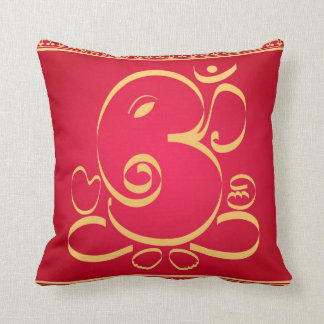 Cojín Decorativo Dios OM Ganesha en rojo