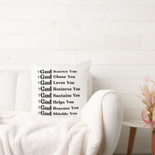 Cojín Decorativo Dios te conoce, te ama, restaura y rescata