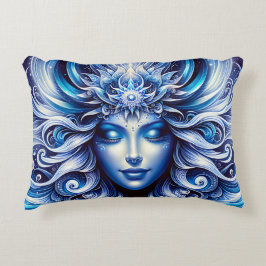 Cojín Decorativo Diosa Cabeza Azul Celestial Enero -