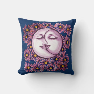 Cojín Decorativo Diosa de la luna Luna Floral Luna Arte Infantil