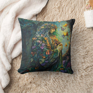 Cojín Decorativo Diosa del Bosque Encantado con Mariposas (3)