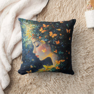 Cojín Decorativo Diosa del Bosque Encantado con Mariposas (5)