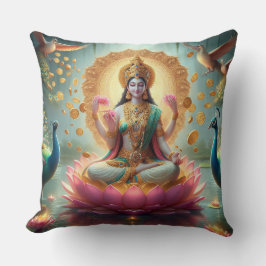 Cojín Decorativo Diosa hindú Lakshmi / Laxmi Pillow con diseño Om